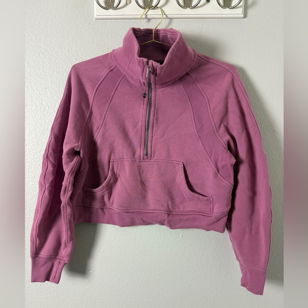 Lululemon Cropped Scuba Half Zip in Velvet Dusk